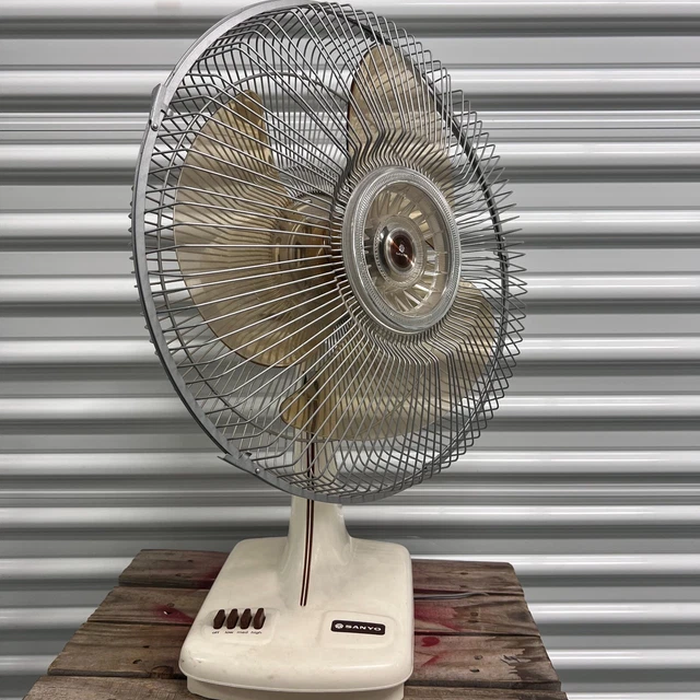 SANYO EF16SP OSCILLATING 12” Tabletop Fan 3 Speed Vintage TESTED