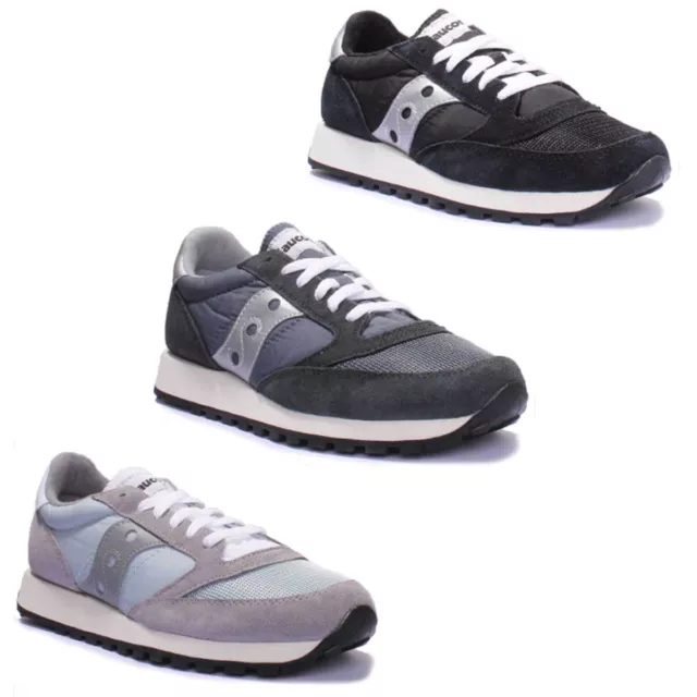 Saucony Jazz Original Unisexe Baskets à Lacets en Noir Blanc UK Taille 3 - 12