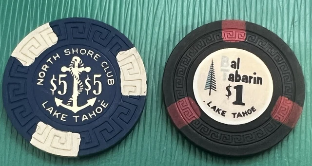 Lot. 2 Casino Chips BAL TABARIN North Shore Club Chip Lake Tahoe NV 1958