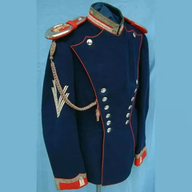 NEW MEN'S BRITISH Military Officer Navy Blue Wool Jacket Coat Fatima ...