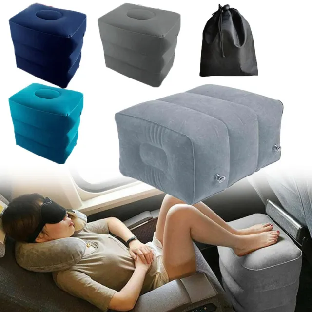 Portable Inflatable Travel Leg Foot Rest Air Plane Office Car Pillow Pad Cushion