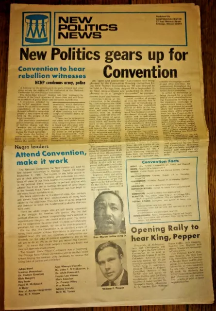 NEW POLITICS NEWS -The Newspaper of the NCNP ~ MLK, Julian Bond, 1968 Convention