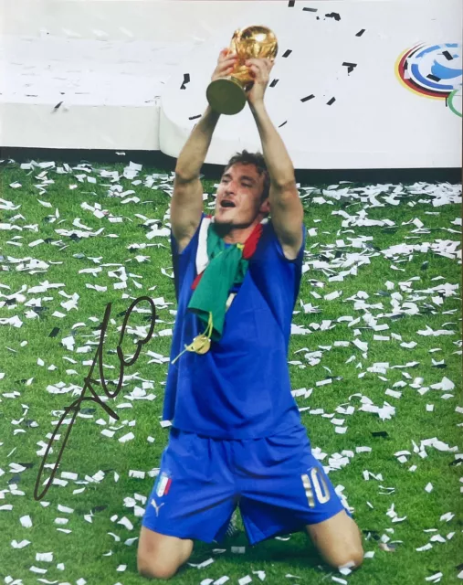 Football - Francesco Totti Signed 10x8 Pre-Print Italy World Cup 2006 Photo Roma