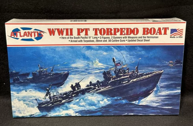 WW2 PT Torpedo Boat, Hero of the South Pacific, 9" Long Model Kit by Atlantis