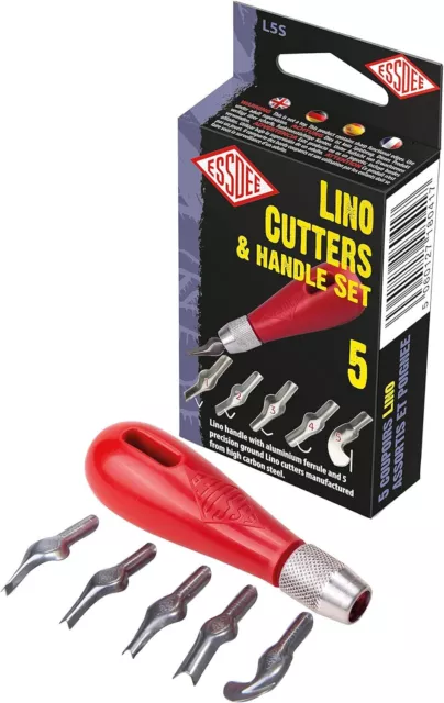 ESSDEE Five Lino Cutters and Handle Set (Lino Cutter Styles 1 to 5) 12