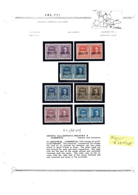 AMG FTT Trieste Industry and Commerce Tax Revenues on Bush Album Page MNH