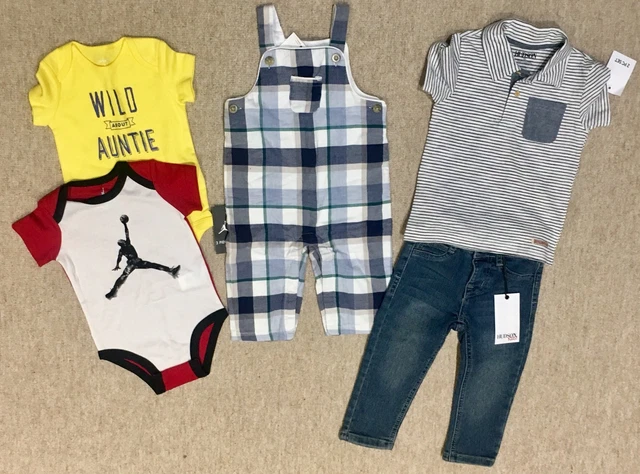 Lot de vêtements design bébé garçon : Janie et Jack, Hudson, Carters, Jordan