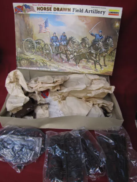 Vintage Lindberg 1/16 The Civil War Union Army Horse Drawn Field Artillery