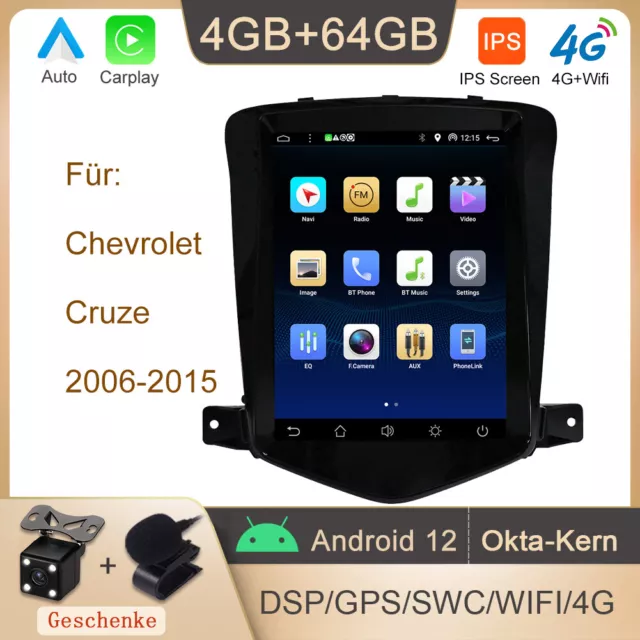Tesla Style Screen Autoradio Für Chevrolet Cruze 2006-2015 Carplay GPS Navi 64GB