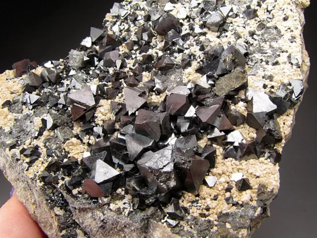 Magnetite Crystals on Matrix Cerro Huanaquino Potosi Bolivia