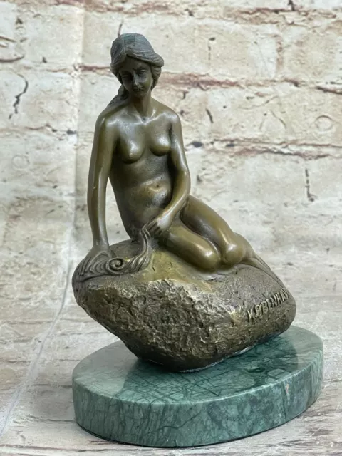Genuine Bronze Sculpture Signed Real Milo Erotic Nude Naked Female Statues Decor