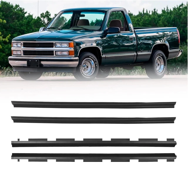 thumbnail interactive-video image 1 of 4-Piece Inner & Outer Window Sweep Felt Trim Kit For Chevy/GMC Trucks 1988-2002 1 of 4