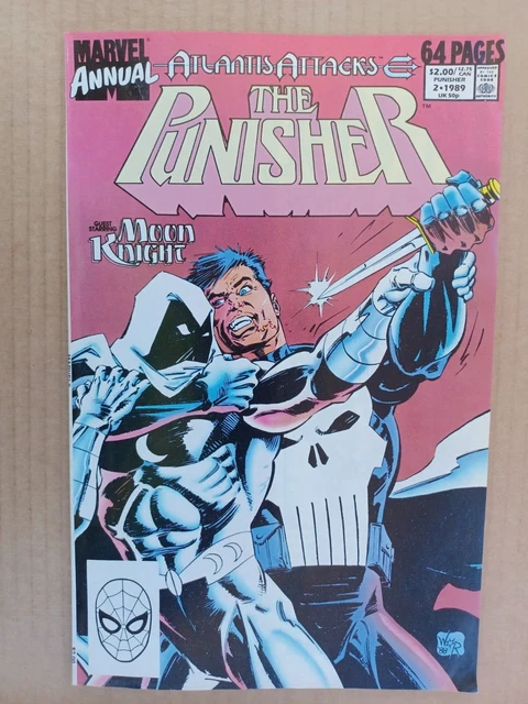 THE PUNISHER Annual #2 (1989) 1st Print Moon Knight Marvel Newsstand Variant