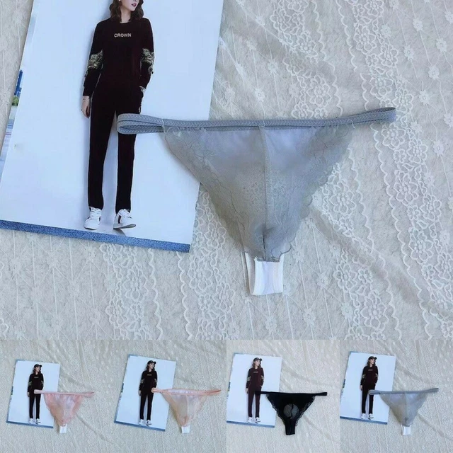 SEXY MENS UNDERWEAR Thong Sheer Lace Pouch G-string Briefs Bikini