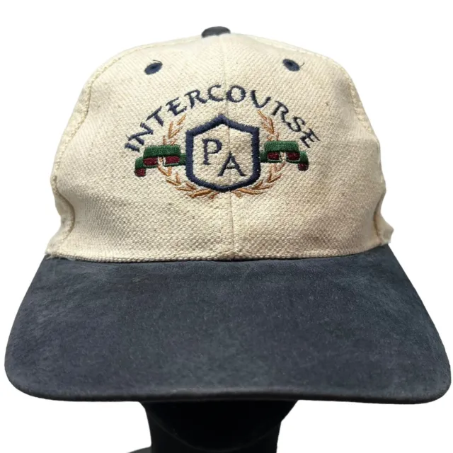 Intercourse Pennsylvania PA Vintage Strapback Hat Cap Embroidered Canvas Twill