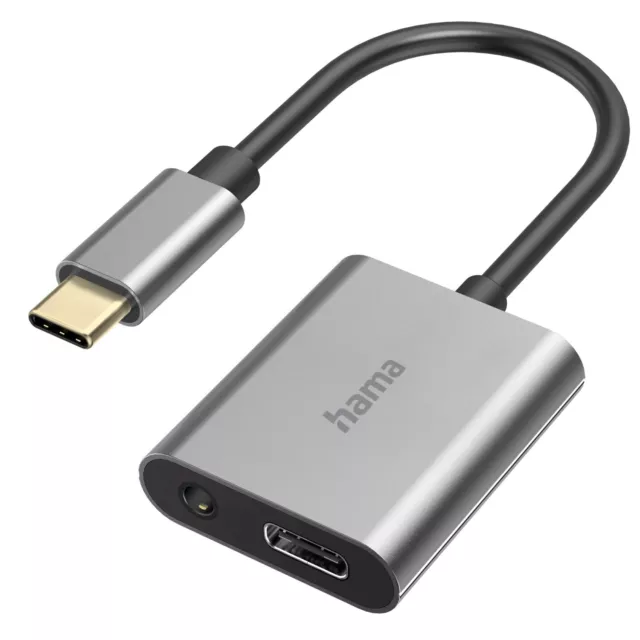 Hama Audio-Adapter USB-C auf 3,5mm Klinke AUX Strom für Notebook Laptop Tablet