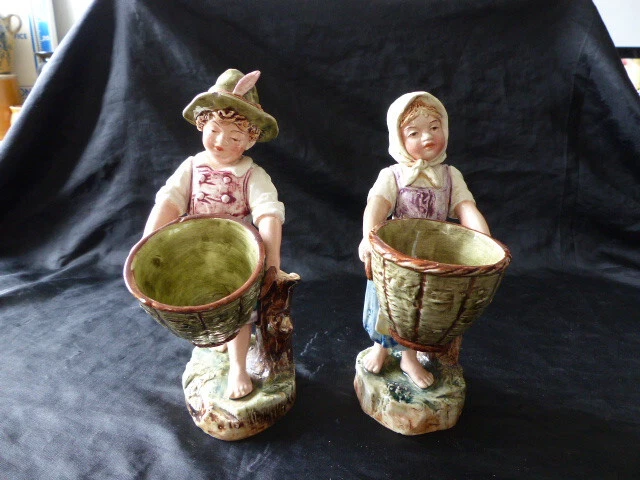 Lot couple bibelot biscuit ancien - Décoration