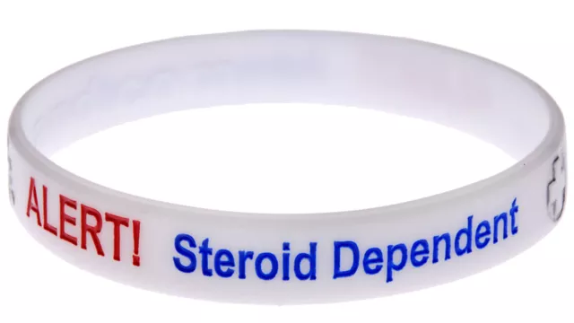ADRENAL INSUFFICIENCY STEROID Dependent Silicone Medical Alert Bracelet mediband 4.20 PicClick UK