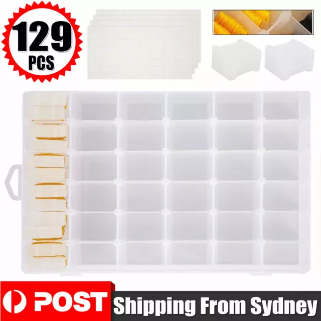 Embroidery Floss Cross Stitch Organizer Storage Box Set 124 Thread Bobbins NEW