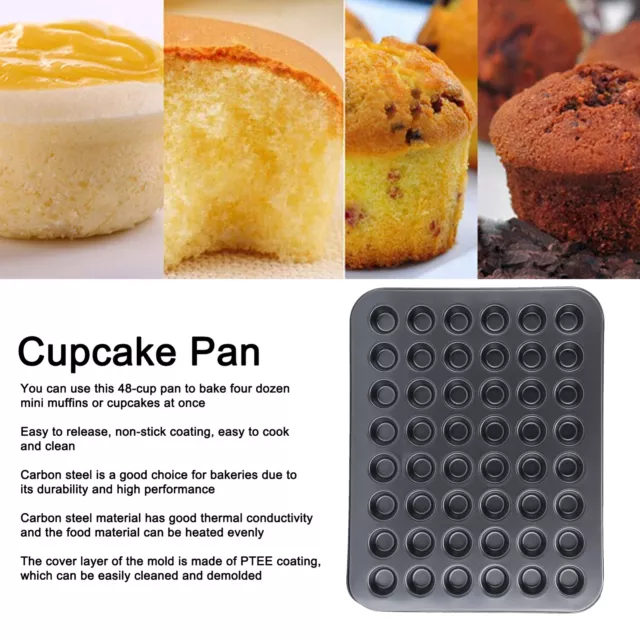 New 48Cup NonStick Mini Round Cupcake Pan Tray Baking Mould Bakeware Cooking