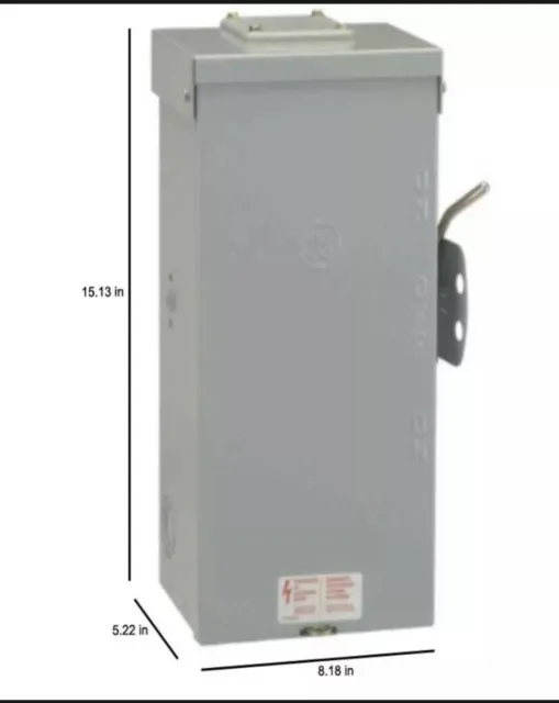 Emergency Power Transfer Switch Non Fused Generator Manual GE 100 Amp 240 Volt.