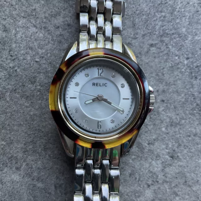 Relic by Fossil ZR-34168 Merrit Women's Crystal-Accent Silver Tone Watch Bin H
