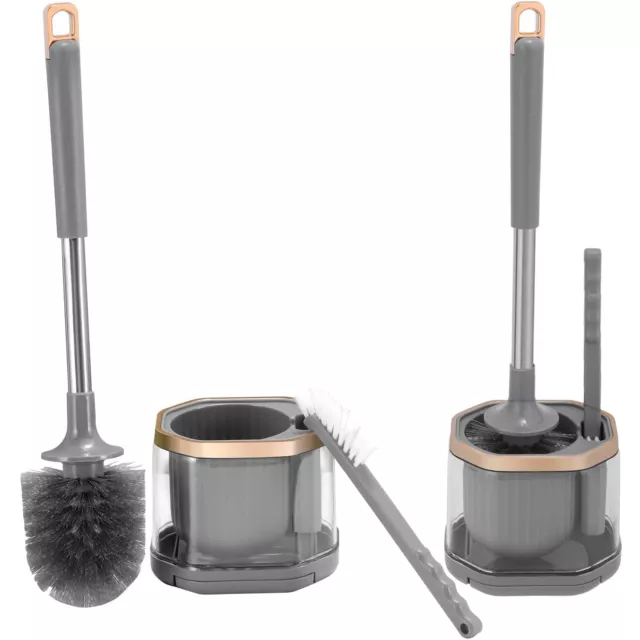 AISIR Toilet Brush and Holder Set with a Extra Crevice Cleaning BrushToilet B...