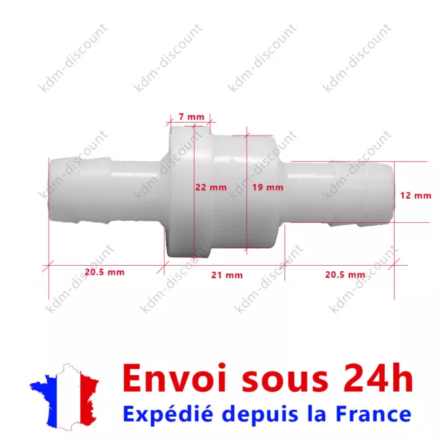 Soupape Clapet Anti retour à sens unique valve eau huile lave glace 12mm