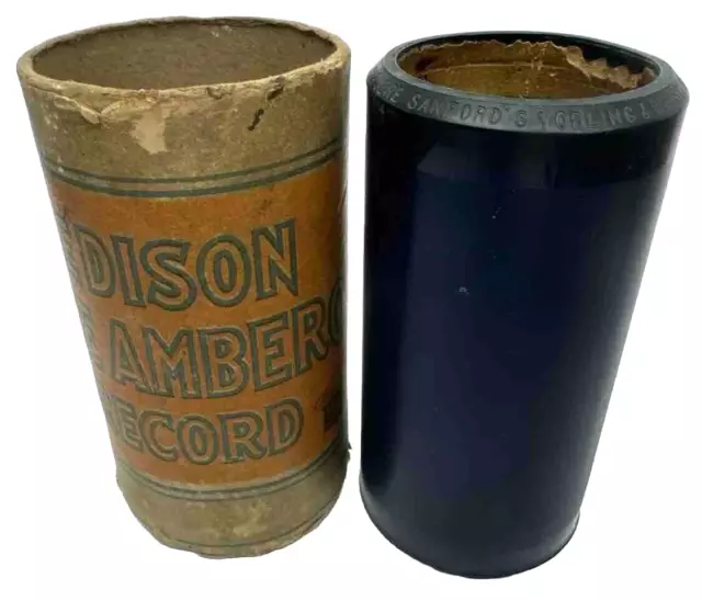 Antique Edison Blue Amberol Cylinder Record Jere-Sandfords Yodling & Whistling