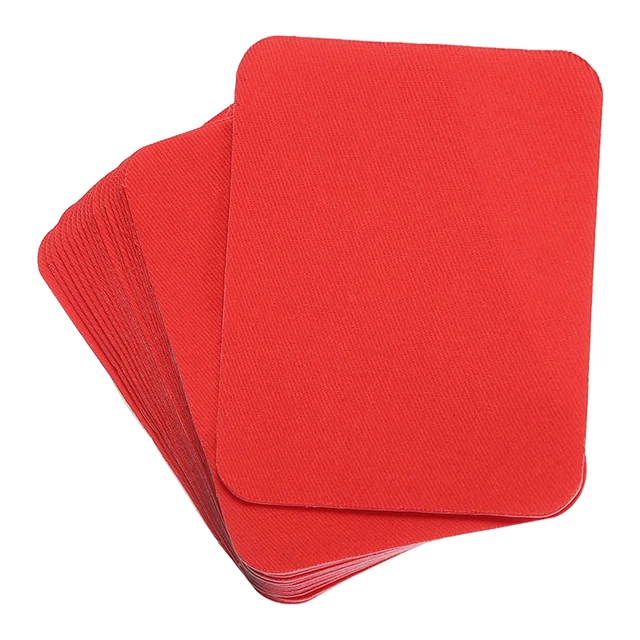 Red Patch Textile FABRIC PATCH IRON-ON Patches Bright Red 4.1