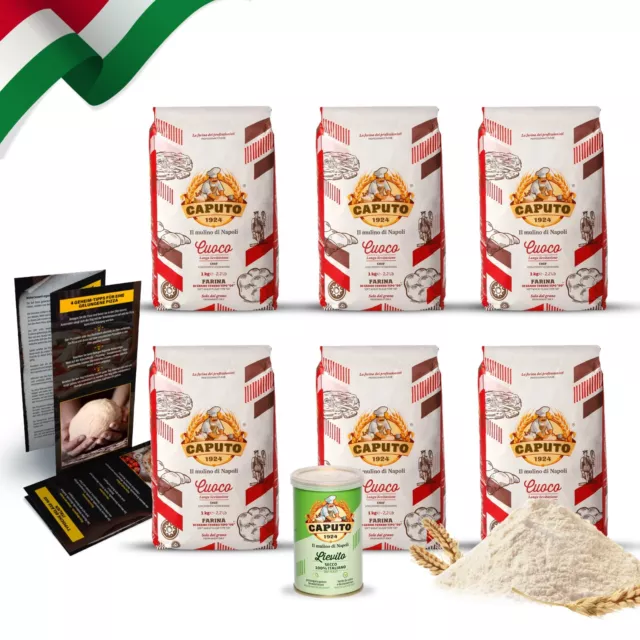 DELICRET - 6x 1kg Caputo Cuoco + 1 x 400g Lievito Trockenhefe | Mehl aus Italien