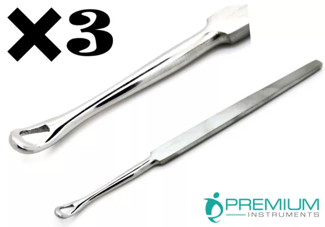 3 Pcs Ear Cleaner Wax Remover Pick Curette Stainless Steel Health Care Tools