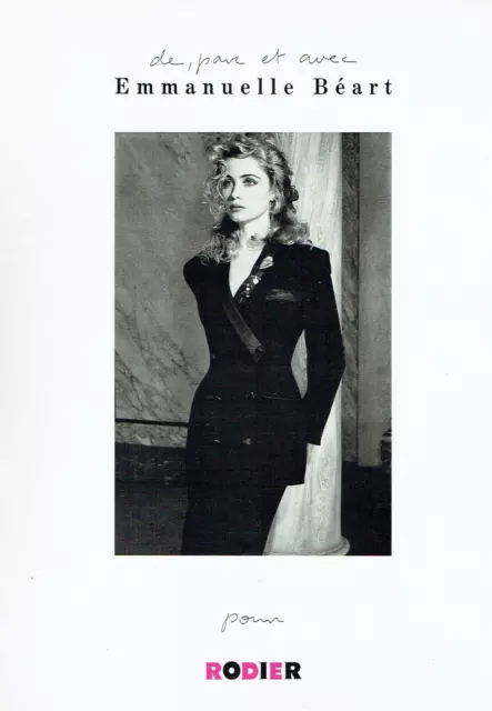 publicité Advertising  0123 1989  Emmanuelle Béart  pour Rodier  recto verso