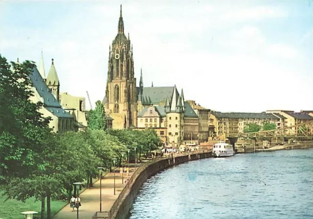 alte AK Frankfurt am Main - Mainufer und Dom ungelaufen Ansichtskarte cdg3959e