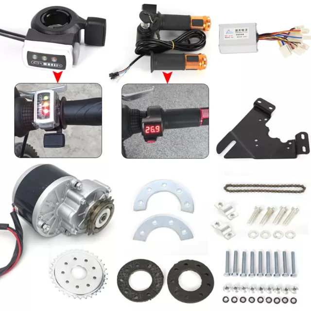 250W 24V Electric E-Bike Conversion Kit Brush Motor w/freewheel+Motor Controller