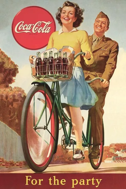 Poster Manifesto Locandina Pubblicitaria Vintage Bevanda Coca Cola Stati Uniti