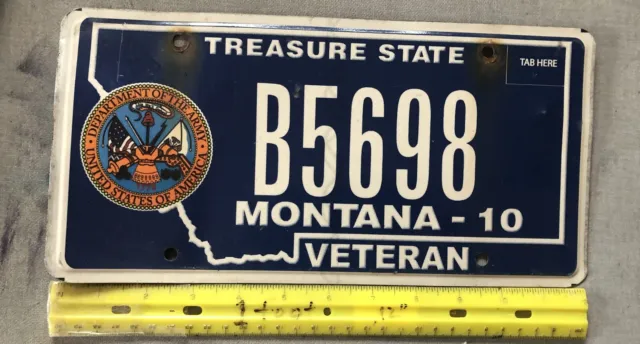 *License Plate, Montana, Army Veteran, B 5698