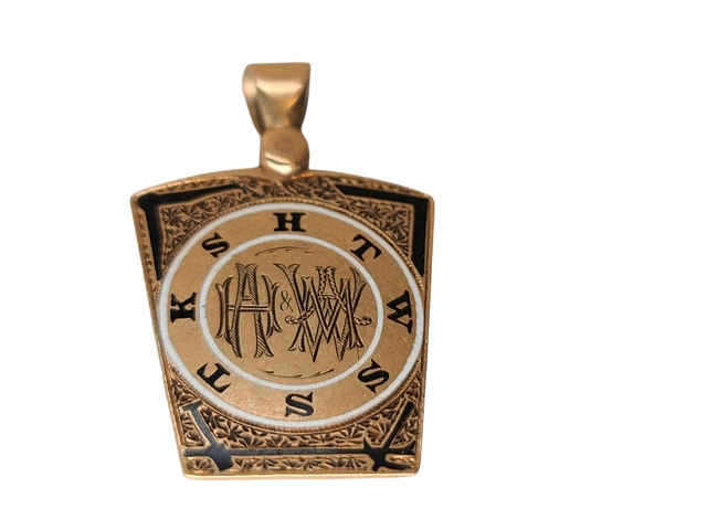 Pendant Mourning Masonic Royal Arch Jewel 14 k gold 1895