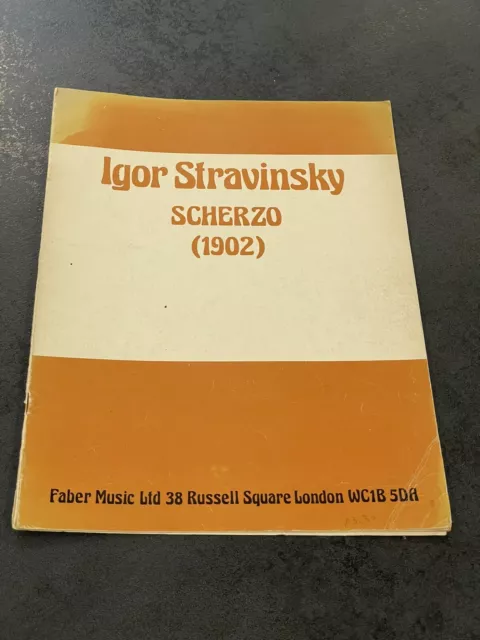 Livre Livret Partition Musique ancien Igor Stravinsky Scherzo 1902 Piano