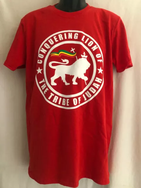 Conquering Lion Tribe Of Judah - Red T Shirt Exclusive Ltd Rasta Roots Design 02