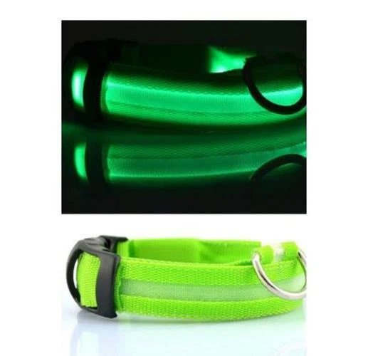 Nailon LED Collar para Perro Noche Seguridad Cinta Luminosa con Luces Grün