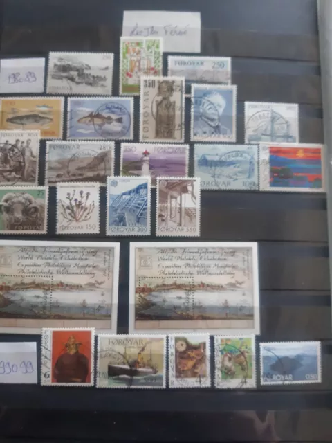 DANEMARK : lot timbres oblitérés des Iles Féroé voir photos