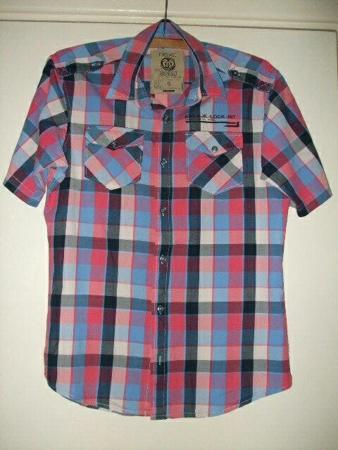 Camicia da uomo NEXT a scacchi manica corta taglia S
