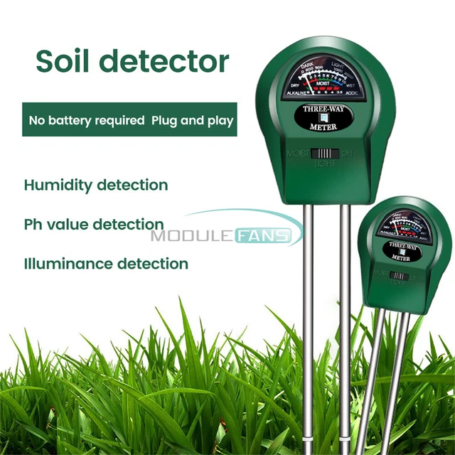 MOISTURE/PH/SUNLIGHT 3IN1 SOIL Humidity Sensor Detector Plants Soil