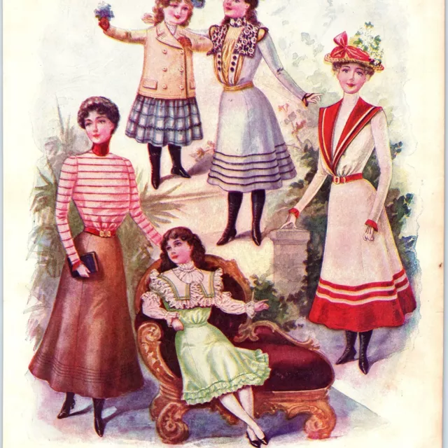 1900 Spring Fashion for Misses & Children Girls Corset Print Ad Victorian 1W