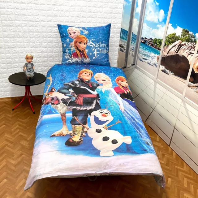 Frozen Équipe II Set 2pezzi Lit Simple Housse de Couette 140x200cm, Taie Linge