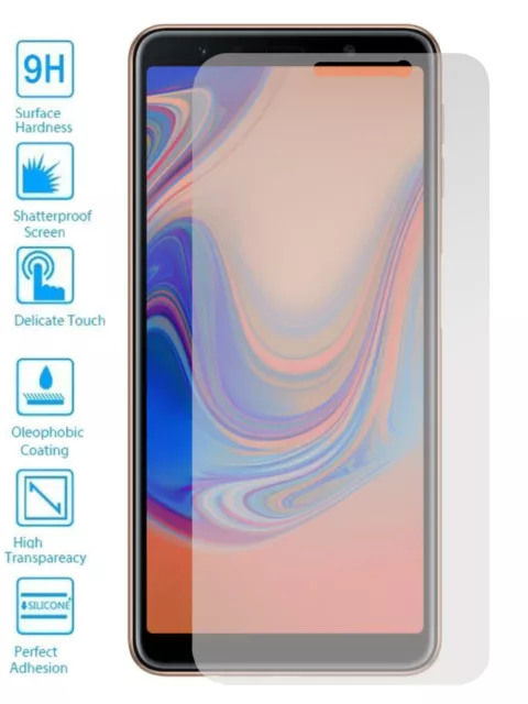 Lote Protector de Pantalla Cristal Templado Vidrio 9H para Galaxy A7 2018