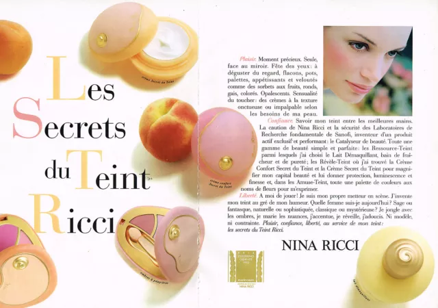 PUBLICITE  ADVERTISING  1993    NINA RICCI   cosmétiques ( 2 pages)