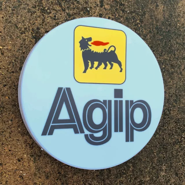 Agip Led Illuminated Light Box Sign Garage Gas Station Oil Automobilia Ducati