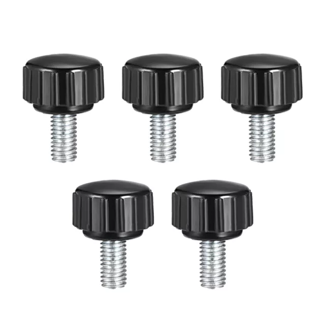 M5x10mm Mâle Filetage Bouton serrage moleté Vis par pouce sur tête ronde 5 Pcs